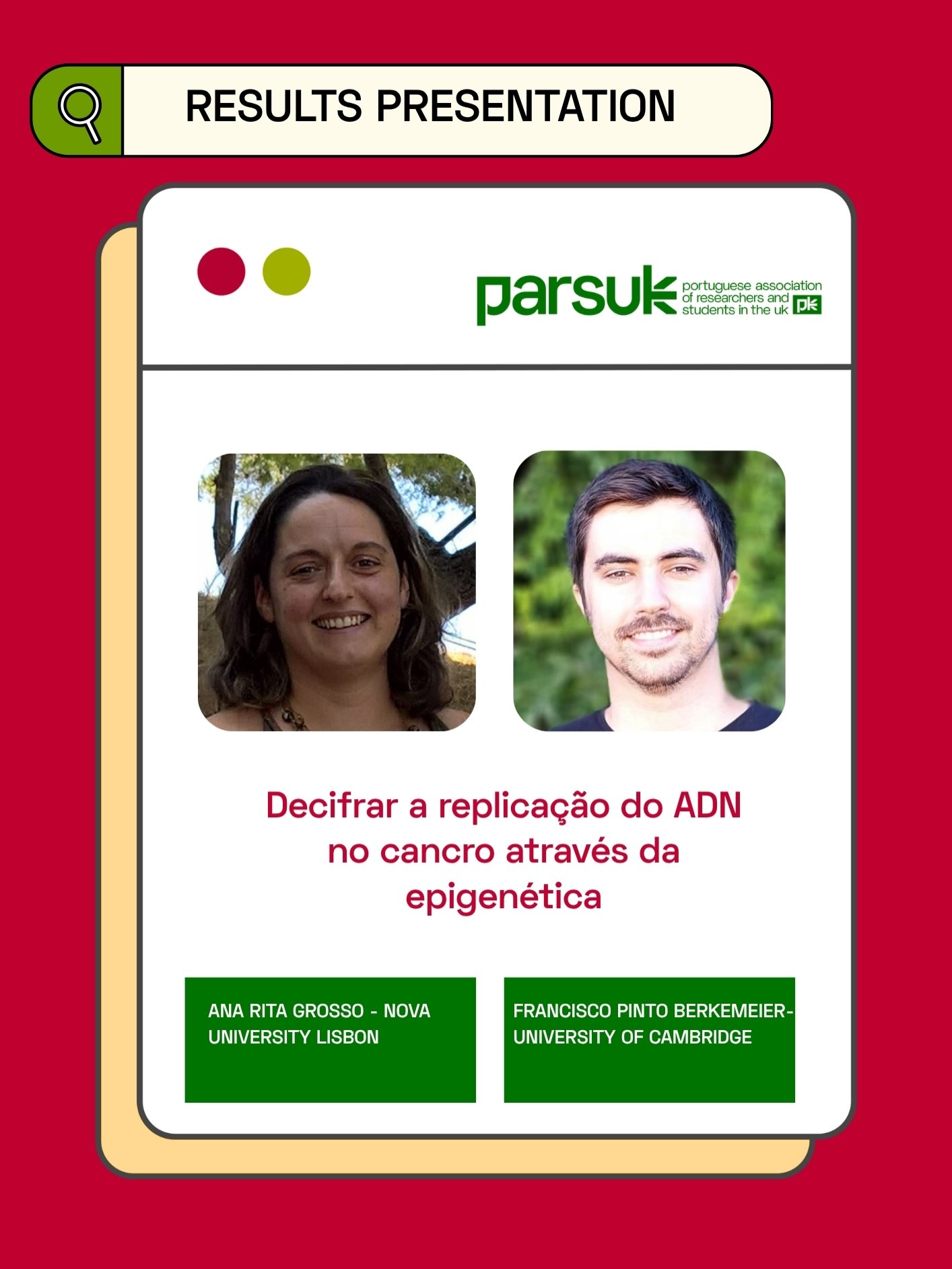 PARSUK award announcement for the DNA replication and cancer epigenome project